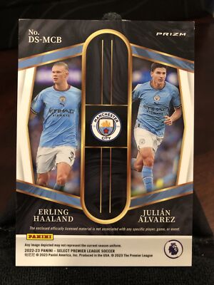 Erling Haaland Julian Alvarez 2022-23 Panini Select Dual Swatches