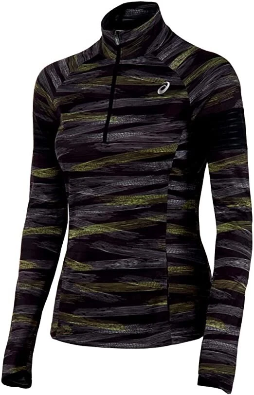 ASICS Women's Lite-Show Half Zip Running Top Black Reflective Medium