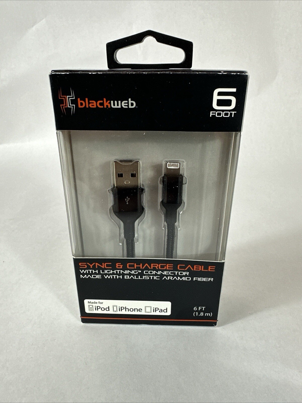 Blackweb USB-C to Lightning Cable charge cable, 6 ft, black (MFi-Certified)-image