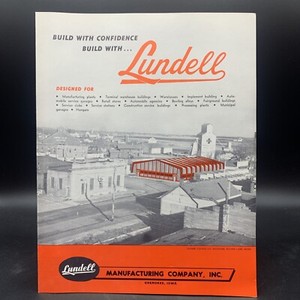 1950’s Lundell Mfg Co Prefabricated Buildings Brochure-Cherokee Iowa-Excellent