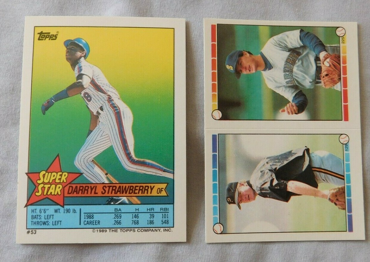 1989 Topps Super Star Sticker #53 Darryl Strawberry  - Sticker on Back #129 #255