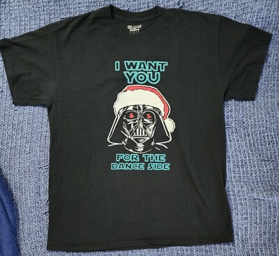 Men's T-Shirt Darth Vader Christmas ''I Want You For The Dance Side'' Size Large