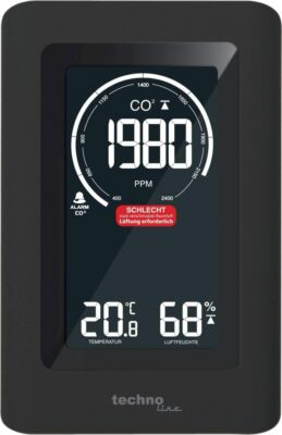 Technoline Co2 Messgerät WL1030 CO2-Anzeige Lüftungsempfehlungen NDIR Sensor