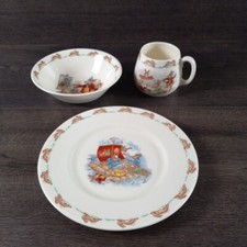 Vtg Royal Doulton Bunnykins 3Pc Childrens Set Cup Plate Bowl Bone China England