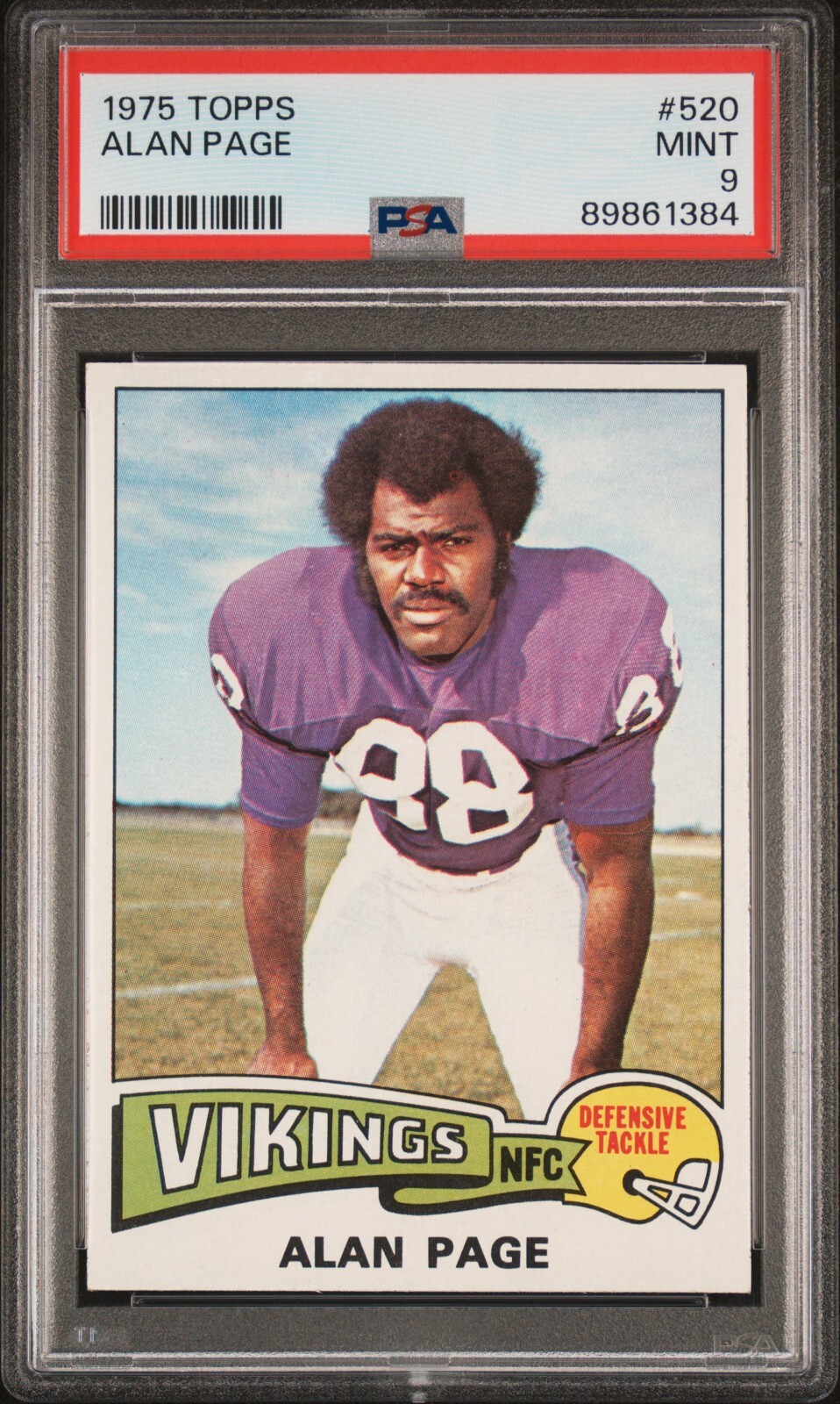 1975 Topps Alan Page #520 PSA 9 Minnesota Vikings HOF (((PERFECT CENTERING)))
