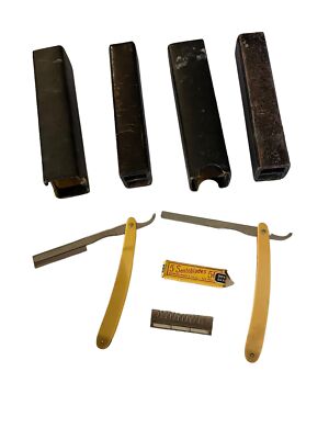 E. Weck and Co. straight razors set of 2 with accessories antique
