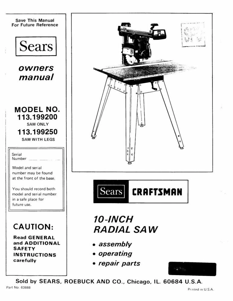 Craftsman 10 inch radial saw deals