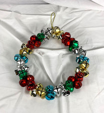 CHRISTMAS JINGLE BELL WREATH HANGING DECOR APPROX 12  W X 13  H