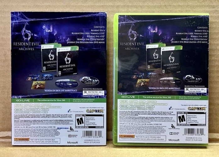 🆕 Resident Evil 6 ARCHIVES XBOX 360 Code Veronica X, 4HD, 5 Gold