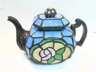 Vintage Tiffany Style Stained Glass Teapot Kettle Lamp Shade - SHADE ONLY