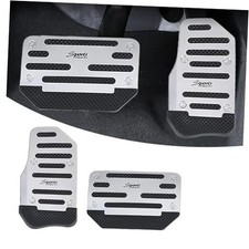 2 Pack Automatic Car Transmission Pedal Covers Kit, Sports Design, 2 PCS Silver