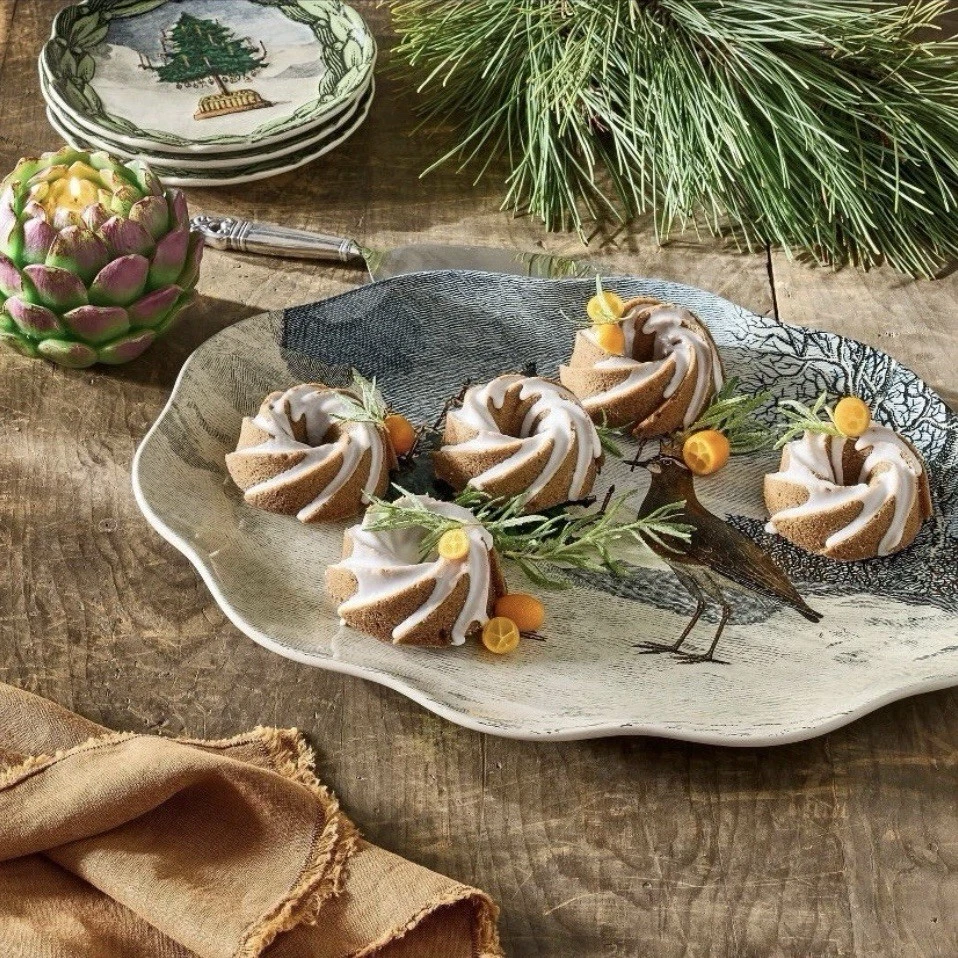 Plato para servir pájaros John Derian para Target Stoneware XL árbol de Navidad Foto 3 de 3