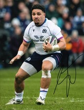 Sione Tuipulotu, Scotland rugby union player, signed 10x8 inch photo. COA.
