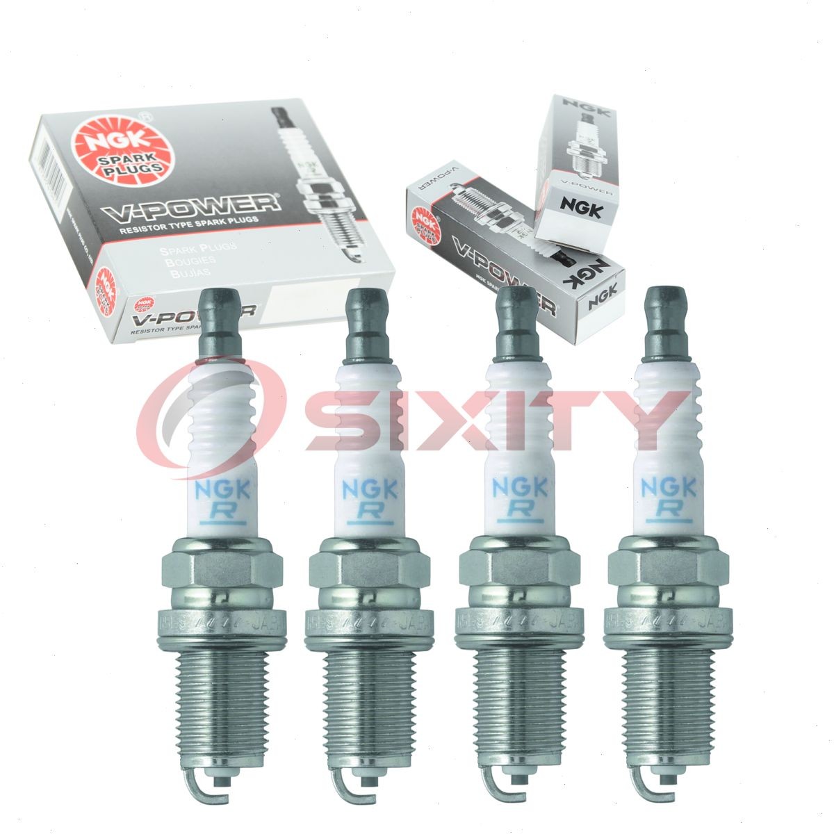 4 pc NGK 2441 BCPR5EY-11 V-Power Spark Plugs for Q16R-U11 Q16PR-U11 Q16-U11 wh