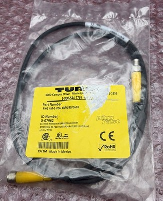 Turck PKG 4M-1-PSG 4M/S90/S618 M8 4-Pin 1m Industrial Extension Cordset Cable