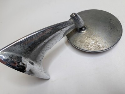 Vtg Yankee Chrome Side View Mirror Hot Rod Custom Pitted Teardrop Shark Fin