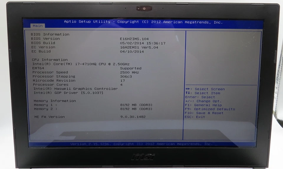 MSI GS60/i7-4710HQ @2.50/16GB RAM/NVIDIA GeForce GTX 870m 480GB SSD/Sin sistema operativo *leer* Foto 3 de 4