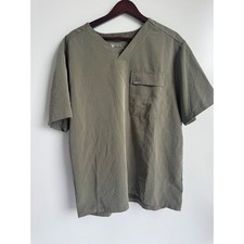 FIGS Men Olive Green V-Neck Scrub Top XL Technical Collection M22SW1020 Hospital