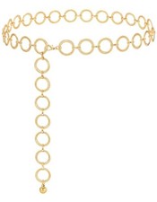 Gold Silver Waist Chain Belt for Fit for Waist up to 36 inches 01-gold circle 