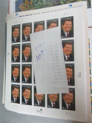 Mint NH United States Mini 39C Sheet Lot w/ Face Value of $354.90 under 67 %