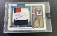 2023 Panini One Rookie Dual Patch Auto Bijan Robinson RPA 3 Color Patch RC /99
