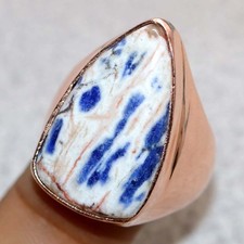 Man's Sodalite Copper Plated Ring US 9 Fashion Gifts Fresh Stock Deal JW