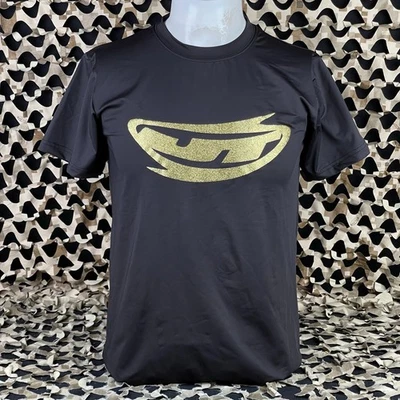 NEW JT Reflective Stretchy Soft T-Shirt - Black/Gold - Large