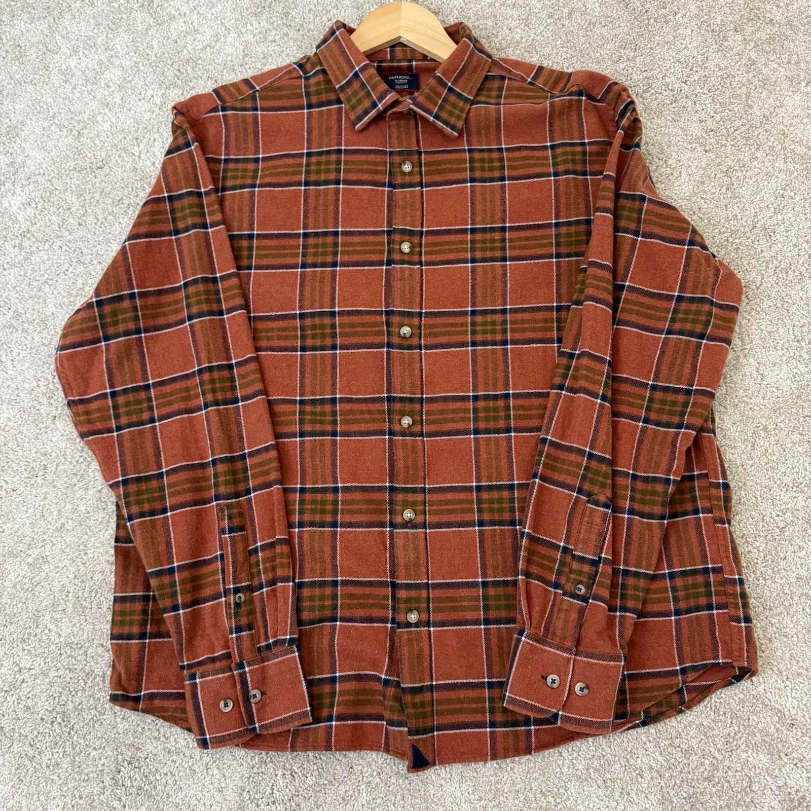UNTUCKit Flannel Plaid Button Up Long Sleeve Shirt Size X-Large Cotton Outdoor