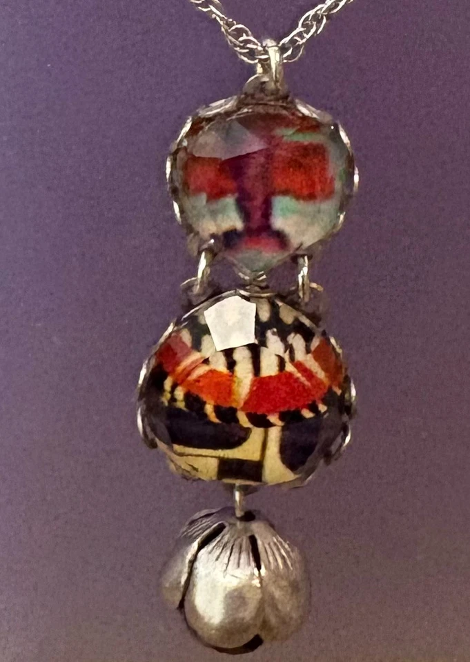 Ayala Barra Colgante Cristal/Tela y Acero Inoxidable Nuevo Foto 4 de 4