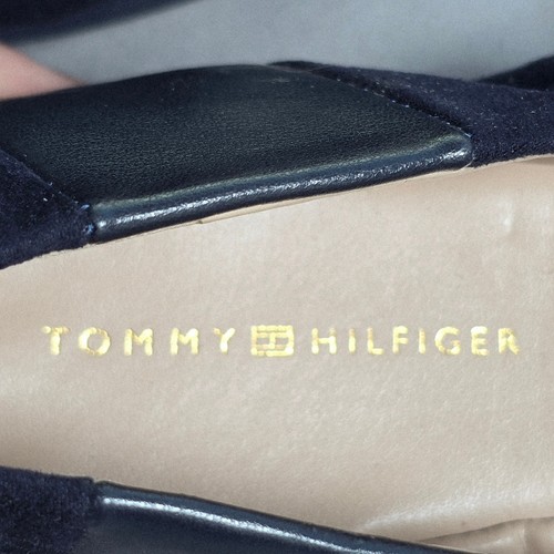 Tommy Hilfiger Ballet Flats Woman 8.5 Navy Blue Logo Detail Comfortable READ - Picture 4 of 11