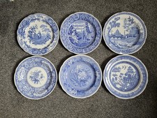 6x Spode The Blue Room Collection Plates Blue & White Mixed Lot 💙