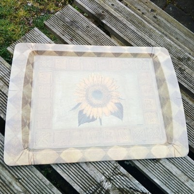 Vintage Pimpernel Sonnenblume rechteckig Serviertablett Country Floral Melamin