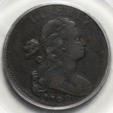 1798 1C First Hair Style, BN (Regular Strike) Draped Bust Cent