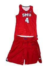 SMU Mustangs Team Issued NCAA Basketball Jersey & Shorts Size L Red