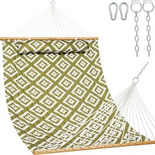 Lazy Daze 12FT Double Quilted Hammock for Outside with Pillow, Geometric