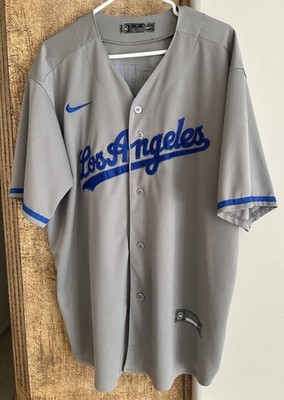 Julio Urias #7 Los Angeles Dodgers MLB Nike Gray Stitched Jersey Men's Large