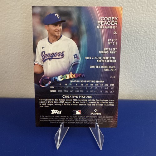 2025 Topps Finest Corey Seager Creators Red Refractor 4/5 Rangers #C-10 - Picture 2 of 4