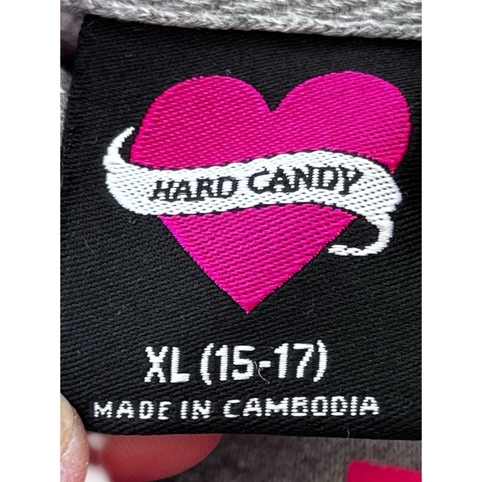 Sudaderas grises con capucha estampado de leopardo caramelo duro Y2K de colección talla XL vanguardista Foto 4 de 4