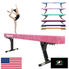FBSPORT 8ft Adjustable Balance Beam Gymnastics Equipment - High/Low Floor