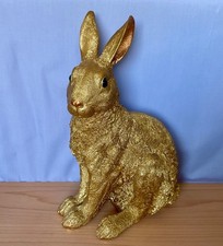 Posh Pets Gold Rabbit Figurine Ornament, Easter, Home Decor