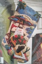 Bucilla Felt Christmas Stocking Kit Coolin It Beach Santa 86105 Applique