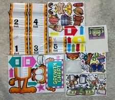 Vintage Garfield Growth Chart & Birthday 3M Decorating Kit Post-it 1978 3M Promo