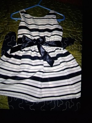NWOT H & M Toddler Girls Dress,Black White Stripes, Size 2/3
