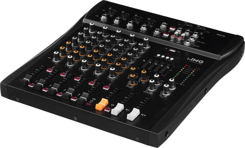 IMG Stageline MXR-60 6-Kanal Analog Mixer Audio-Mischpult 5-EQ Bluetooth MP3 USB - Bild 2 von 2