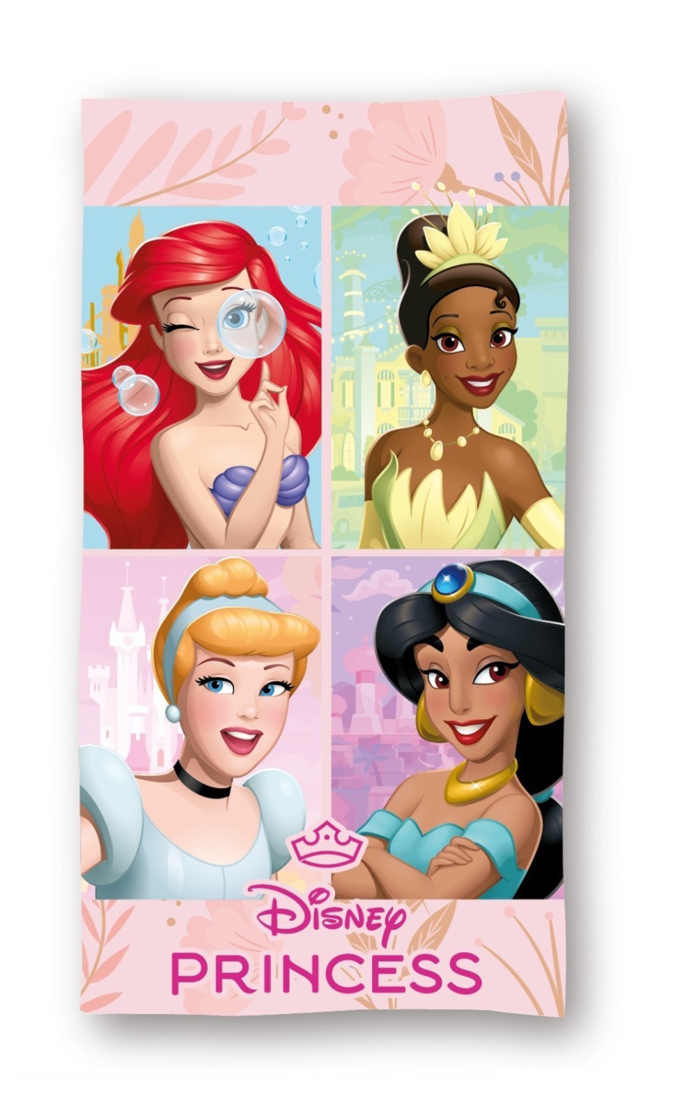 Disney Princess Bath Beach towel 140 x 70 cm Fast Dry - Cinderella, Jasmine