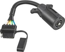 7 Pin to 5 Pin Trailer Adapter 7 Way Round to 5 Way Flat Trailer Plug, RV Blade