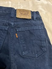 Vintage Levi s 550 Jeans Youth Size 10 slim Orange Tab navy blue Straight Leg