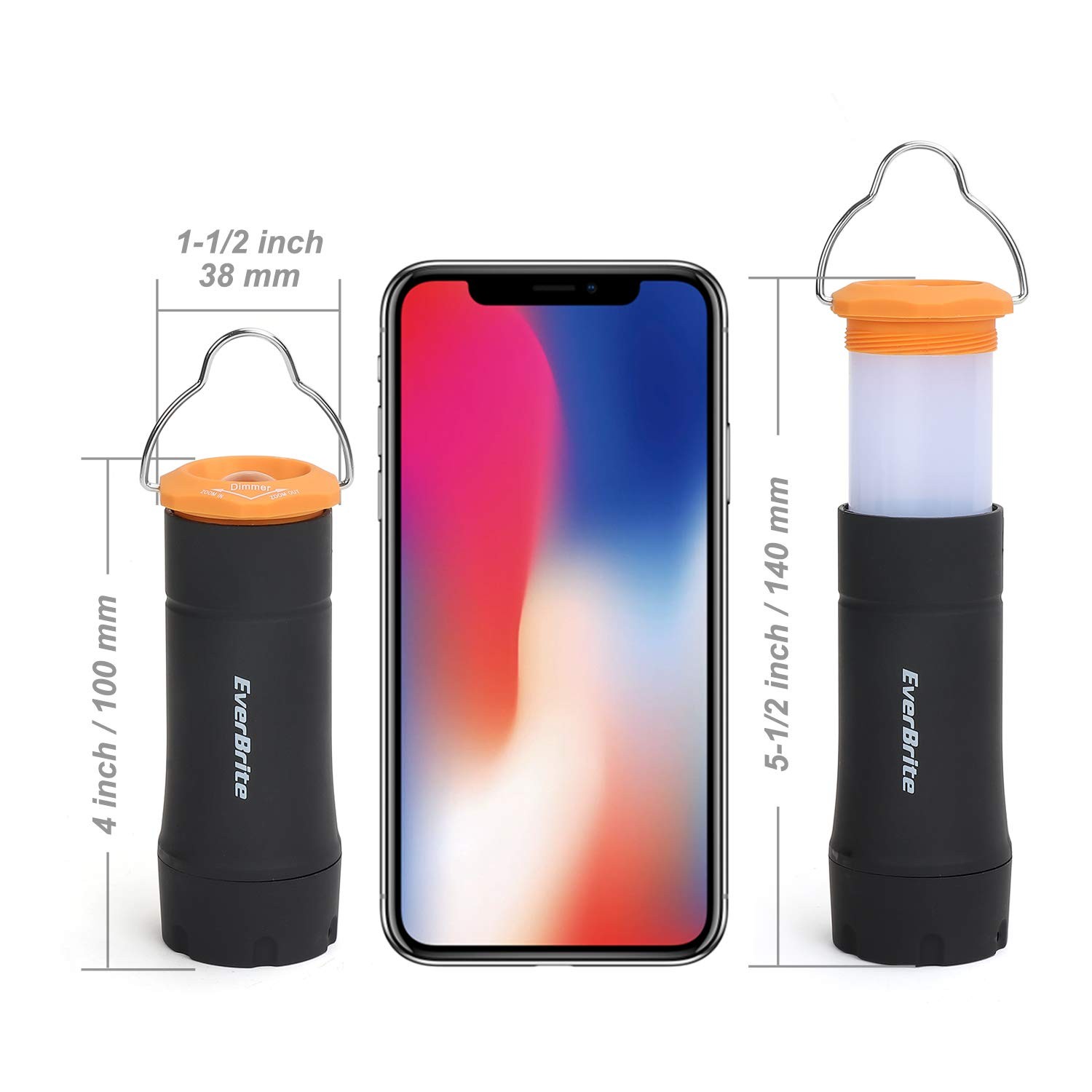 EverBrite 2-in-1 Mini Lanterns and Flashlights with 3 Modes, 2 Pack Portable ...