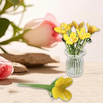 Mini Glass Blume Dekorative Ornament für Frauen Mädchen Hochzeit