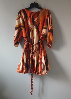 Baltic Born Size Small Eliza Mini Panel Dress 3/4 Sleeve Ruffle Hem Belted NWT!!